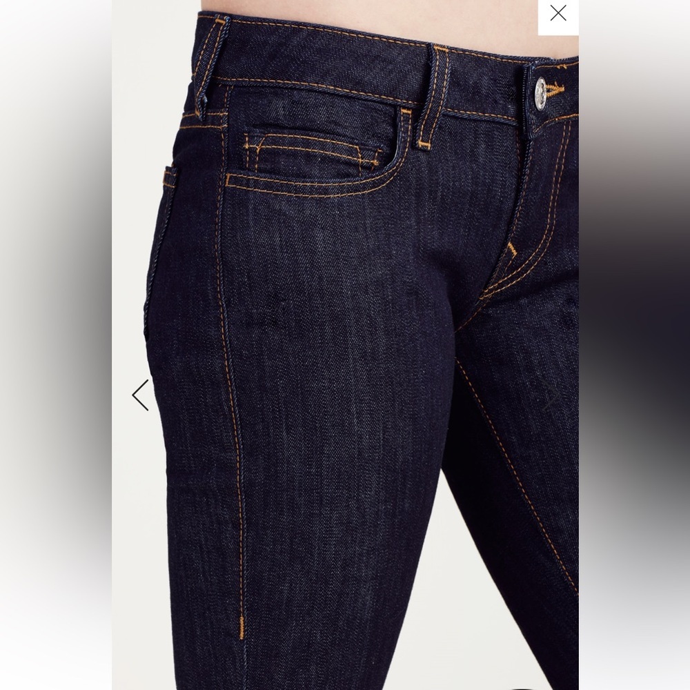 True Religion Carrie Low Rise Dark Blue Flare Jeans - Picture 4 of 16